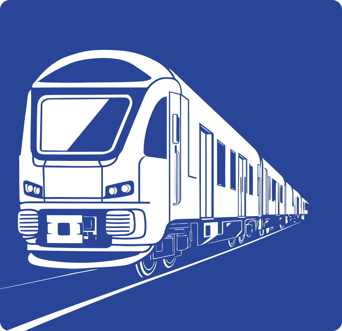 Blueprint illustration of a modern train